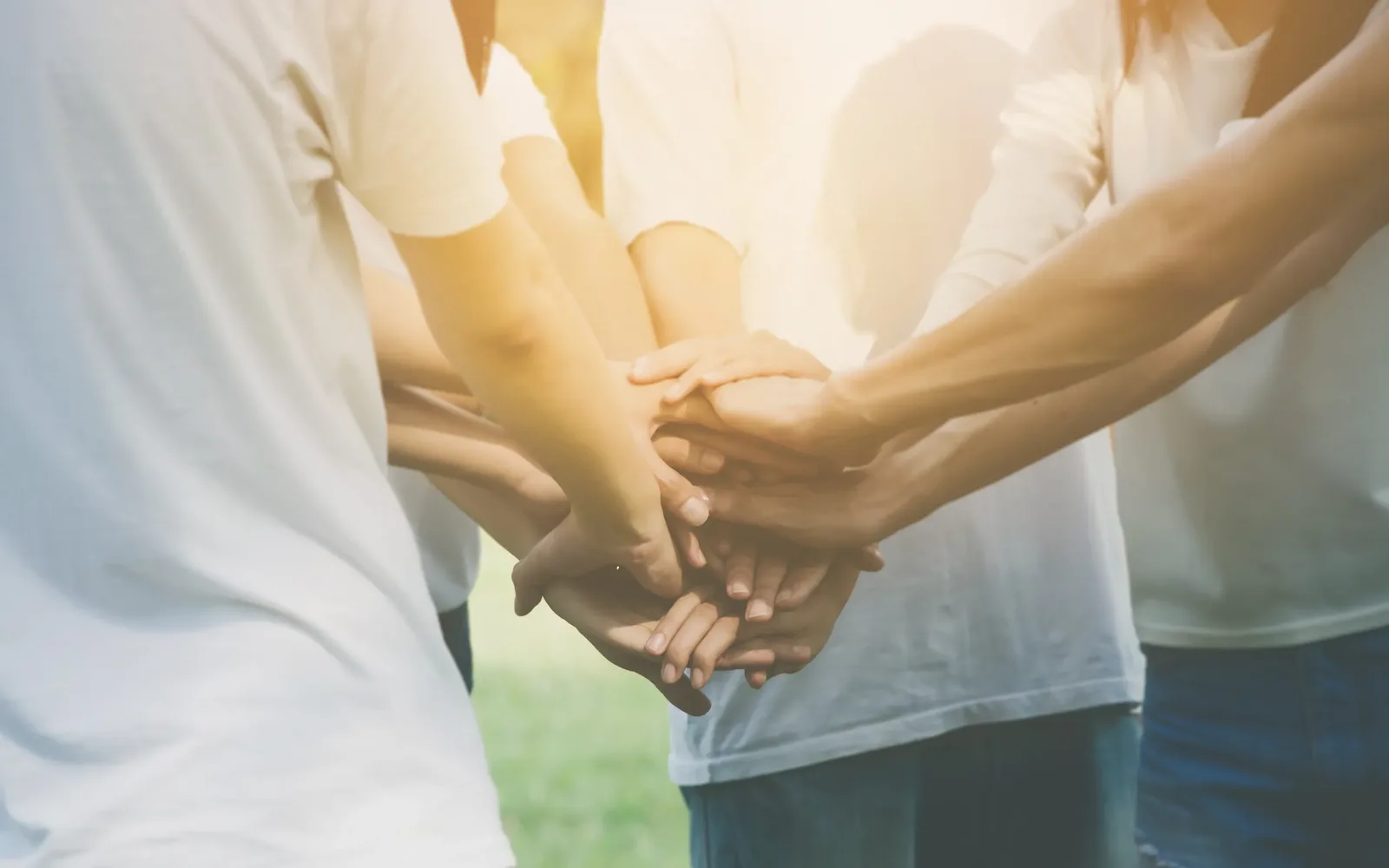 Hands together in support